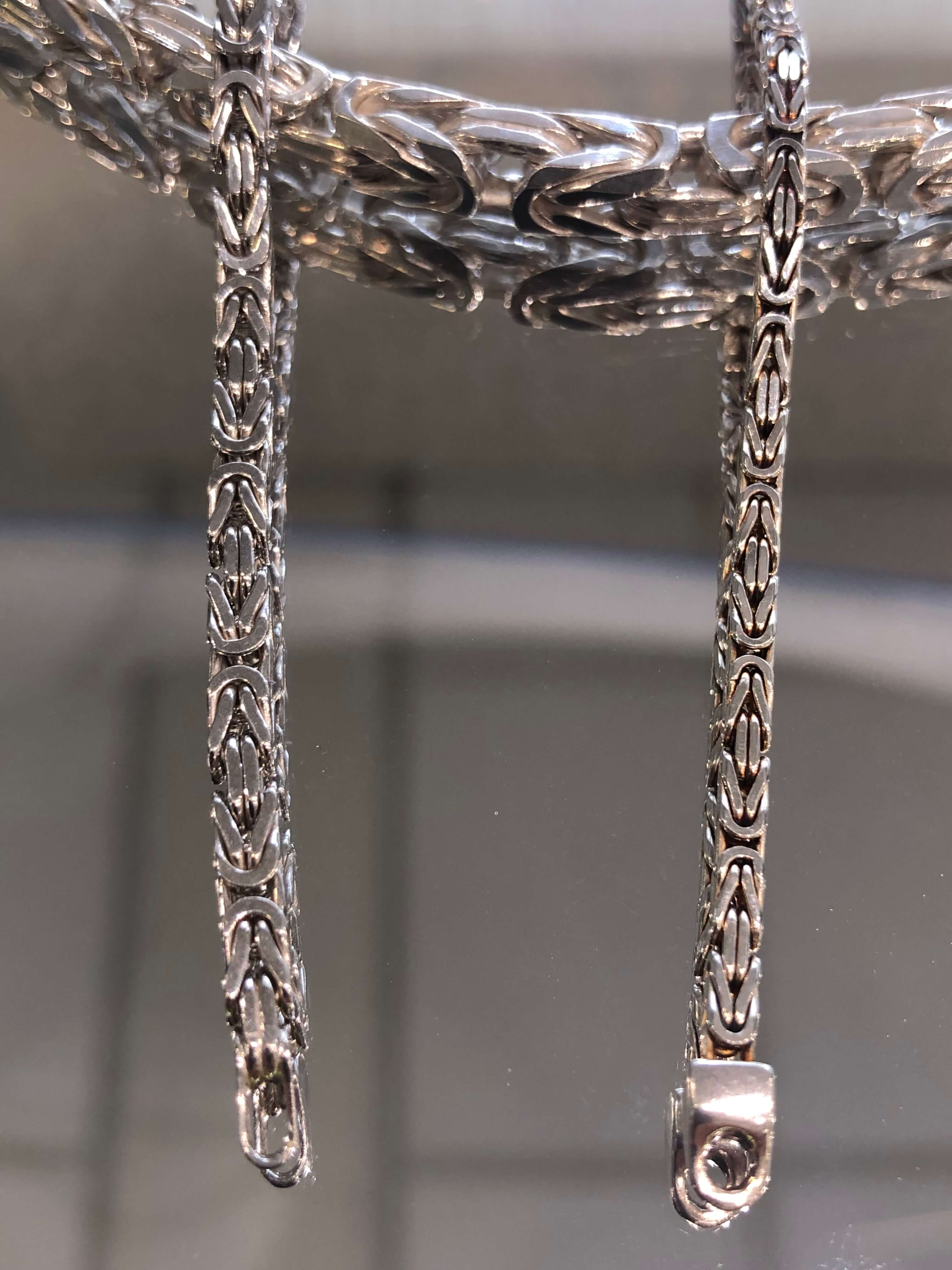 Königskette 4mm 925 Sterling Silber Königs Kette Herren massiv Halskette Armband